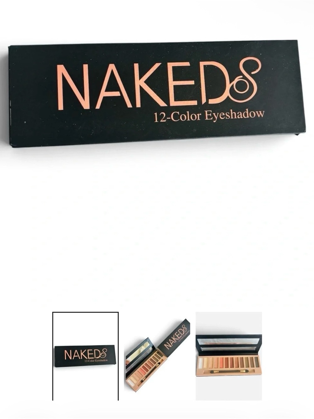nakeds cosmetics 12-Color Eyeshadow Palette — Nude, Peach, Brown, Gold Tones